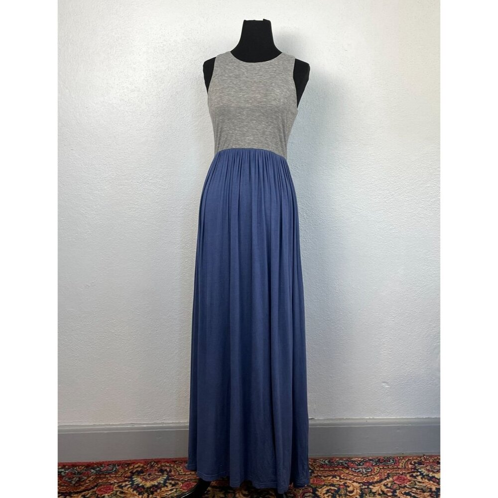 One Market Women's Two Tone Blue and Gray Sleeveless Maxi Dress - Size S